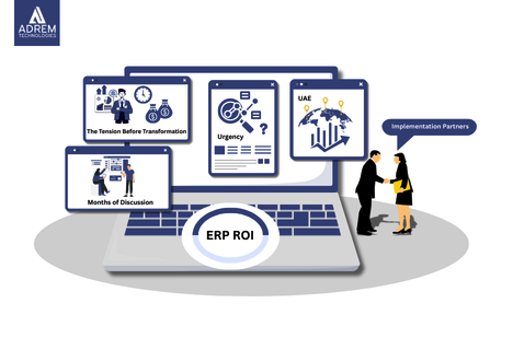 ERP ROI measurement showing financial, operational, and productivity improvements within the first 12 months after go-live in UAE businesses